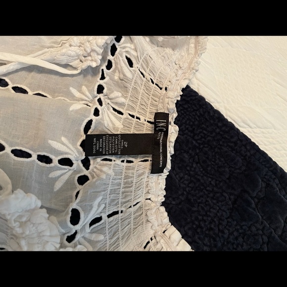 INC international concepts Eyelet white blouse 2P - Picture 6 of 7